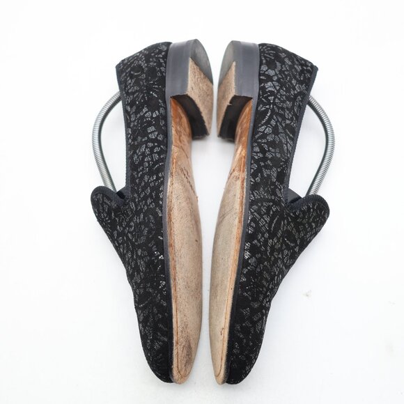 Mezlan  Black  Silver Shoes Men's US Size 10 Slip on Dress Shoes Floral Spain - Picture 6 of 10